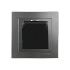 Розетка з заземленням Nilson Touran 24161018 з кришкою антрацит - фото