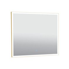 Зеркало Aqua Rodos Luce sensor с подсветкой 80*70 см золото - фото