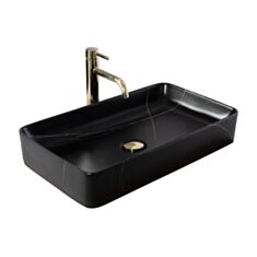 Умивальник Rea Denis REA-U6510 Black stone matt 61*35 см - фото