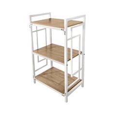 Стеллаж Металл-Дизайн Квадро 3 полки дуб античный/белый - фото