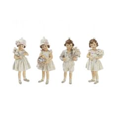 Ялинкова прикраса підвіска-фігурка Дітки з квітами 707-539 - фото