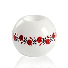 Ваза з квітами ETERNA 704-10 15*15*10 см біла - фото