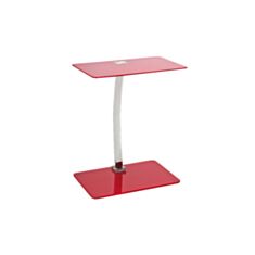 Столик журнальний склянний Lifto червоний - фото