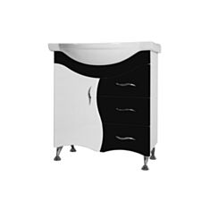 Тумба Бриз Б2-75F з ніжками без умивальника чорна - фото