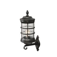 Світильник парковий Lusterlicht QMT 1631 Lettera 100W рельєфний скло чорний - фото