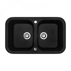 Кухонная мойка Adamant Twins 76,5*47*19 см антрацит-15 - фото