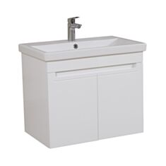 Тумба Aqua Rodos Омега консольна біла з умивальником Еліт 70 см - фото