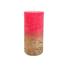 Свічка циліндр розкривається Candy Light С07*15/1-3.0-9.2 омбре рубіново-золота - фото