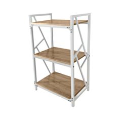Стелаж Метал-Дизайн Ромбо 3 полиці дуб античний/білий - фото