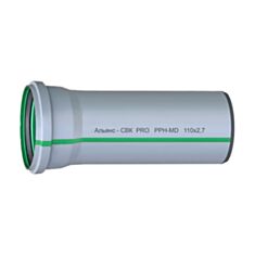Труба каналізаційна СВК-Альянс ПП внутрішня 110*2,7*1000 мм PRO зелена - фото