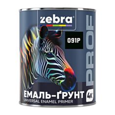 Емаль-ґрунт Zebra PROF 1191 091P чорна матова 2,5 кг - фото