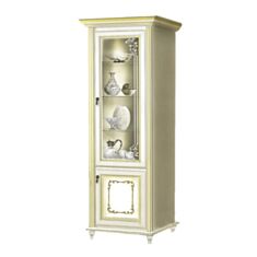 Вітрина однодверна Верона біла/золото - фото