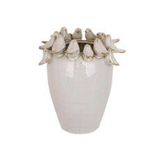 Ваза BonaDi Birds 148-005 15.5*14.5*17.5 см бежева - фото