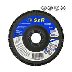 Круг зачистной S&R Meister 136125040 P40 лепестковый 125*22,2 мм - фото