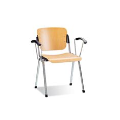 Стілець для відвідувачів Era wood arm chrome - фото