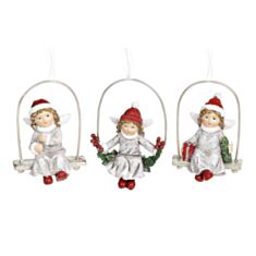 Іграшка на ялинку Ангел на гойдалці BonaDi 707-725 5,5 см 3 дизайни - фото