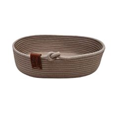 Корзина хлопковая Diy с узелком  21*15*6 см латте - фото