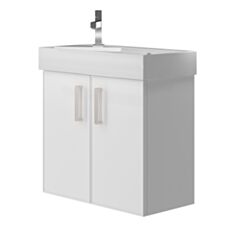 Тумба Ювента Manhattan Mnh-65 з умивальником Stance 65 см біла - фото