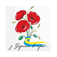 Серветки паперові Марго З Україною в серці 18 шт 33*33 см - фото