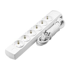 Подовжувач Violux 920500 6 гнізд 3 м з заземленням білий - фото