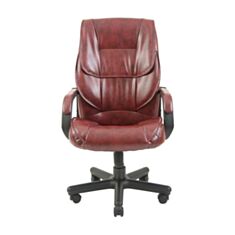 Кресло для руководителей Фокси красно-коричневое - фото