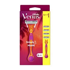 Бритва Gillette Simply Venus Miami Vibes 4 сменные кассеты - фото
