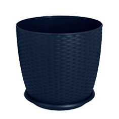 Горшок Алеана Ротанг с подставкой 115026 30*27 см гранит - фото