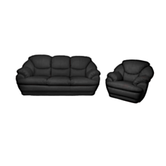 Комплект м'яких меблів Milan чорний - фото