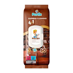 Вологі серветки Purfix для меблів 60 шт - фото