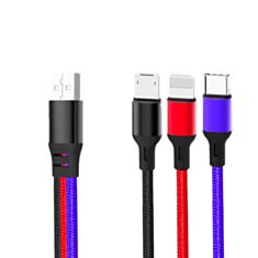 Кабель USB XO NB143 3в1 1,2 м - фото
