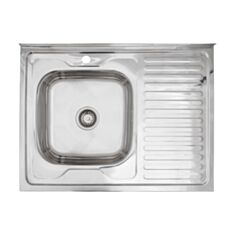 Кухонная мойка Kroner 6080L 0,6 мм сатин - фото