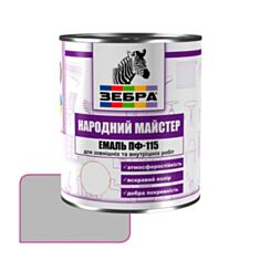 Емаль Zebra Народний Майстер ПФ-115 516 попелясто-сіра 0,25 кг - фото