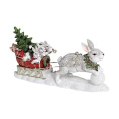 Декоративная статуэтка Заяц с санями BonaDi 707-777 31 см - фото