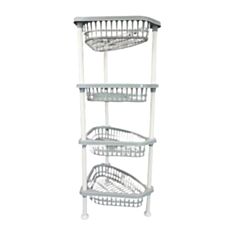 Этажерка Bursev Nostalgia 5158 00 4 ярусная триугольная серая - фото