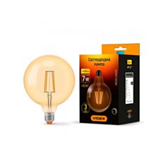Лампа світлодіодна Videx LED 295527 Fil-nt G125FAD 7W E27 2200K - фото