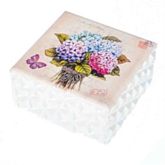 Деревянная шкатулка "Букет Гортензий" 118TP 10*10*5 см - фото