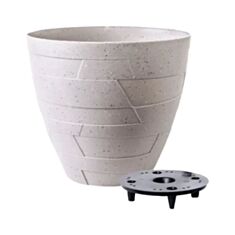   Горшок Алеана Керамо 128002 со вставкой 19,5*17,5 см какао бетон - фото