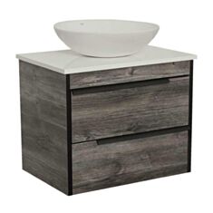 Тумба Aqua Rodos Loft-Neo консольная дуб морас со столешницей 75 см - фото