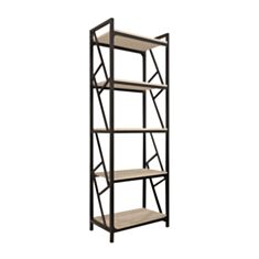 Стеллаж Металл-Дизайн Ромбо 5 полок вествуд/черный - фото