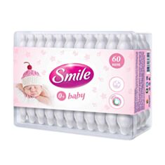 Ватні палички Smile дитячі з обмежувачем 60 шт - фото