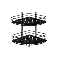 Полка для ванны угловая двойная Trento 60940 два способа крепления - фото