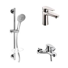 Набор смесителей Aqua Rodos City 9FA111B99N10+9FA111W99N10+душевая гарнитура IM-F03 - фото