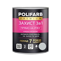 Емаль Polifarb Захист 3 в 1 антикорозійна світло-сіра 2,5 кг - фото