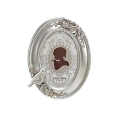 Фоторамка овальна BonaDi 450-237 пташка 16,5*21 см срібло - фото