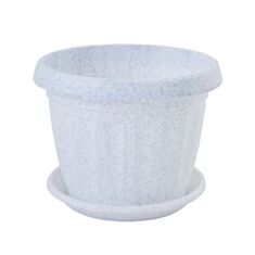 Горщик Алеана Терра з підставкою 25*19 см білий флок - фото