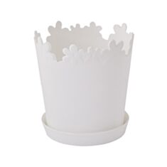 Горщик Алеана Лютик з підставкою 13 см білий - фото