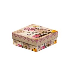 Коробка подарочная Elisey 8020-013 Одуванчики 18*18*8 см бежевая - фото