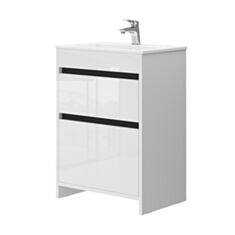 Тумба підлогова Ювента Detmold-60 з умивальником Practico біла - фото