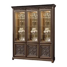 Витрина трехдверная Тоскана вариант №1 орех - фото