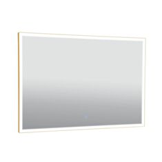 Зеркало Aqua Rodos Luce sensor с подсветкой 100*70 см золото - фото